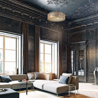 River of Goods Bryar Lustre en laiton et cristal à 3 lumières 23.5W - 23.5 x 23.5 x 61.5