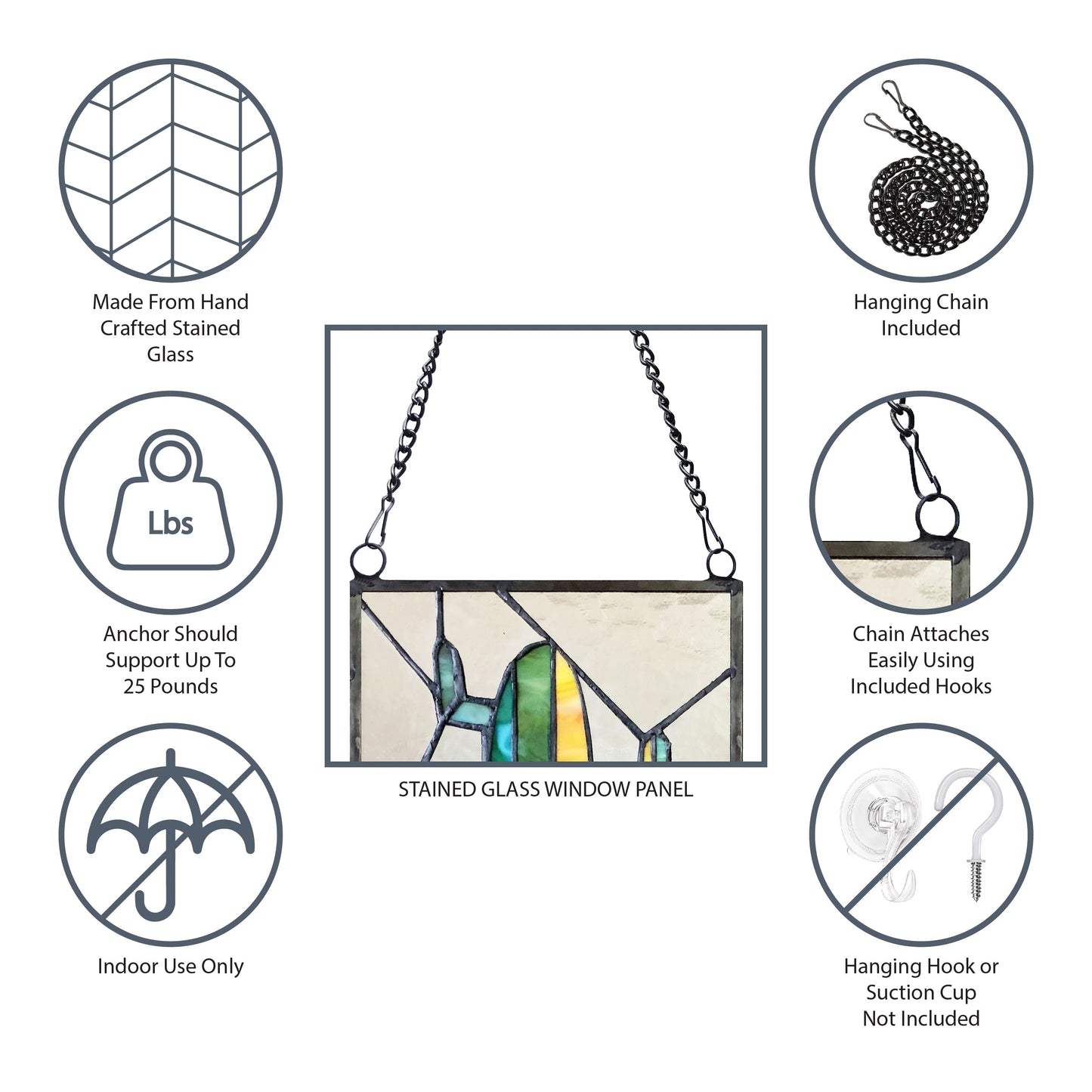Panneau de fenêtre en verre dépoli à motifs de fleur de lis de style victorien de River of Goods - 24,1L x 0,6W x 91,4H (cm)
