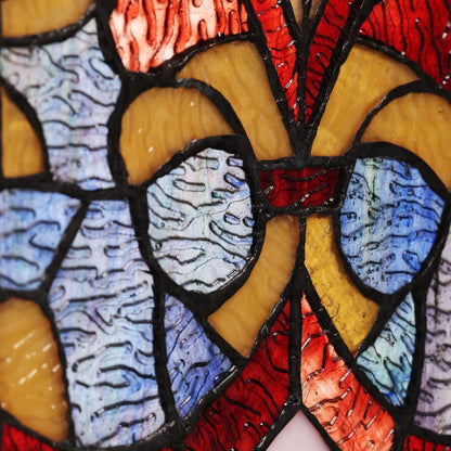 Panneau de fenêtre en verre dépoli à motifs de fleur de lis de style victorien de River of Goods - 24,1L x 0,6W x 91,4H (cm)