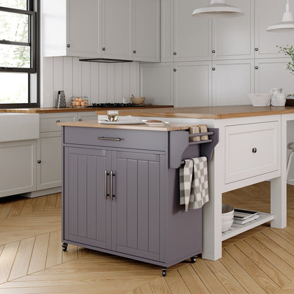 Îlot roulant de cuisine avec armoire de rangement