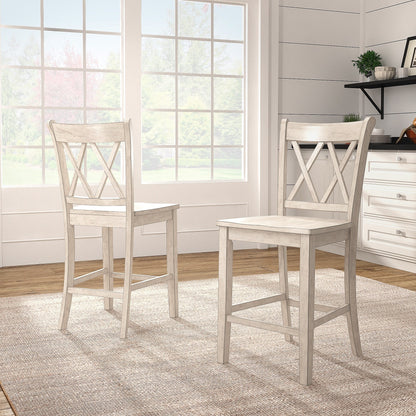 Chaises de bar Ronda à dossier double en X (lot de 2)