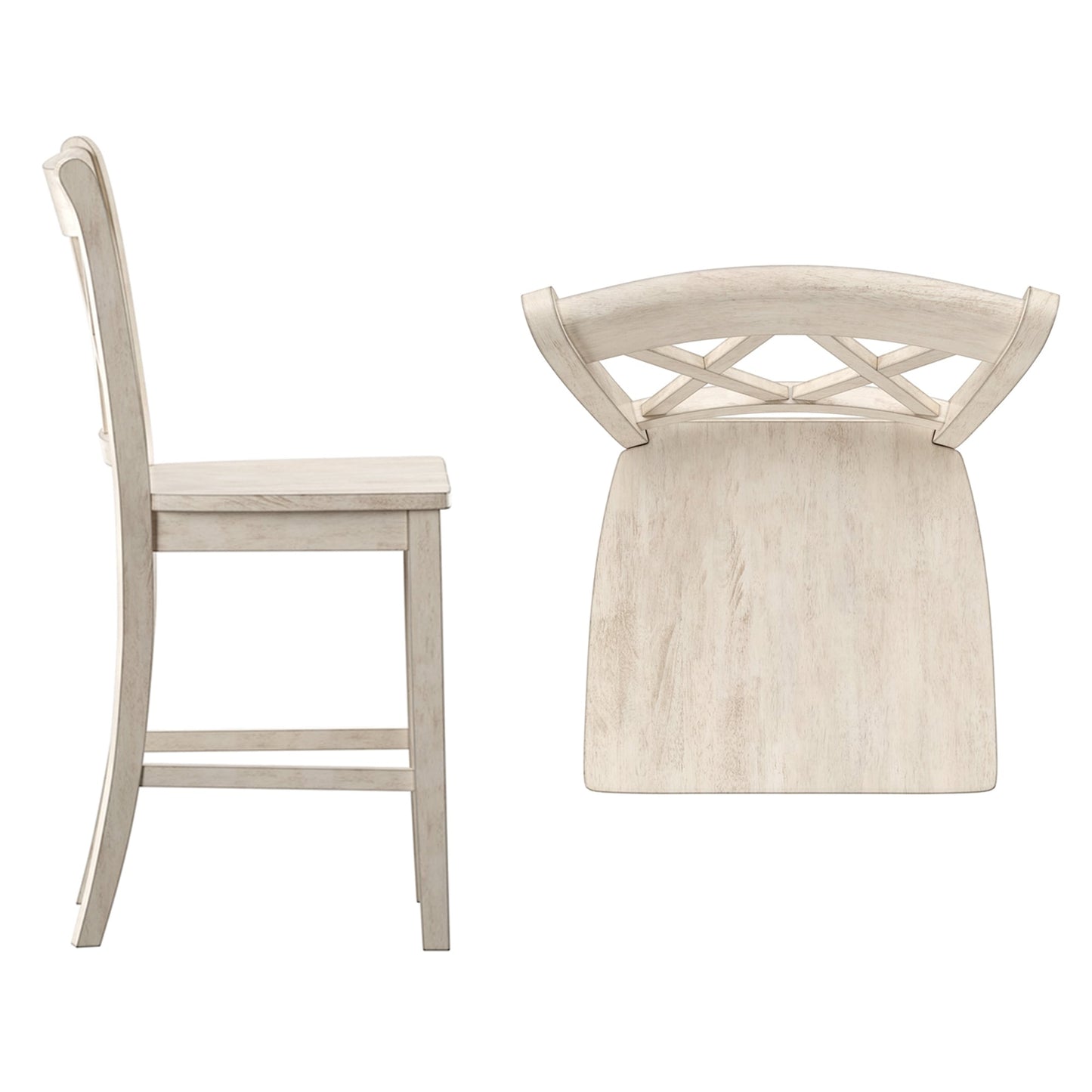 Chaises de bar Ronda à dossier double en X (lot de 2)