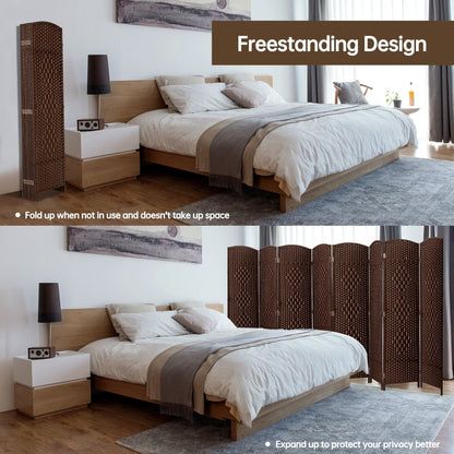 Paravent pliable, séparateur de pièce, hauteur 1,8 m, en fibre tressée, à poser au sol, pour plus d'intimité