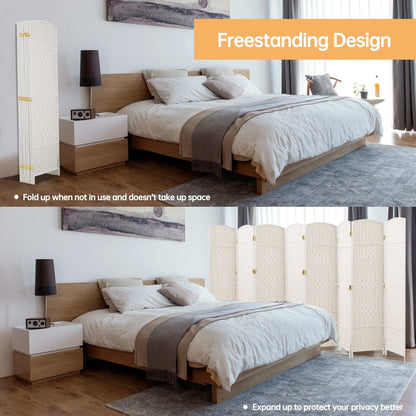 Paravent pliable, séparateur de pièce, hauteur 1,8 m, en fibre tressée, à poser au sol, pour plus d'intimité