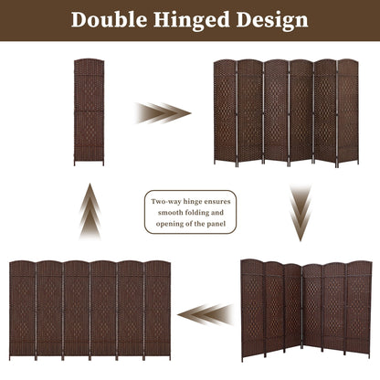 Paravent pliable, séparateur de pièce, hauteur 1,8 m, en fibre tressée, à poser au sol, pour plus d'intimité