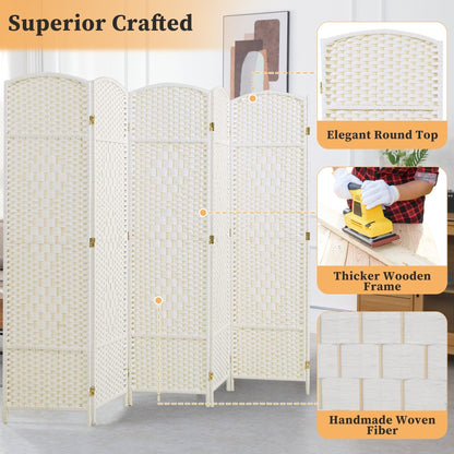 Paravent pliable, séparateur de pièce, hauteur 1,8 m, en fibre tressée, à poser au sol, pour plus d'intimité