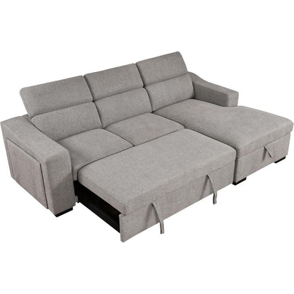 Roomfitters 103 Canapé Sectionnel Convertible avec Chaise Longue de Rangement, Appuie-Têtes Réglables, Canapé d'Angle Couchage en Forme de L