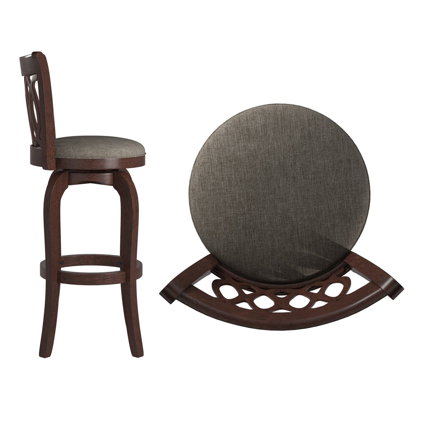 Tabouret de bar pivotant Rovinj avec dossier incurvé