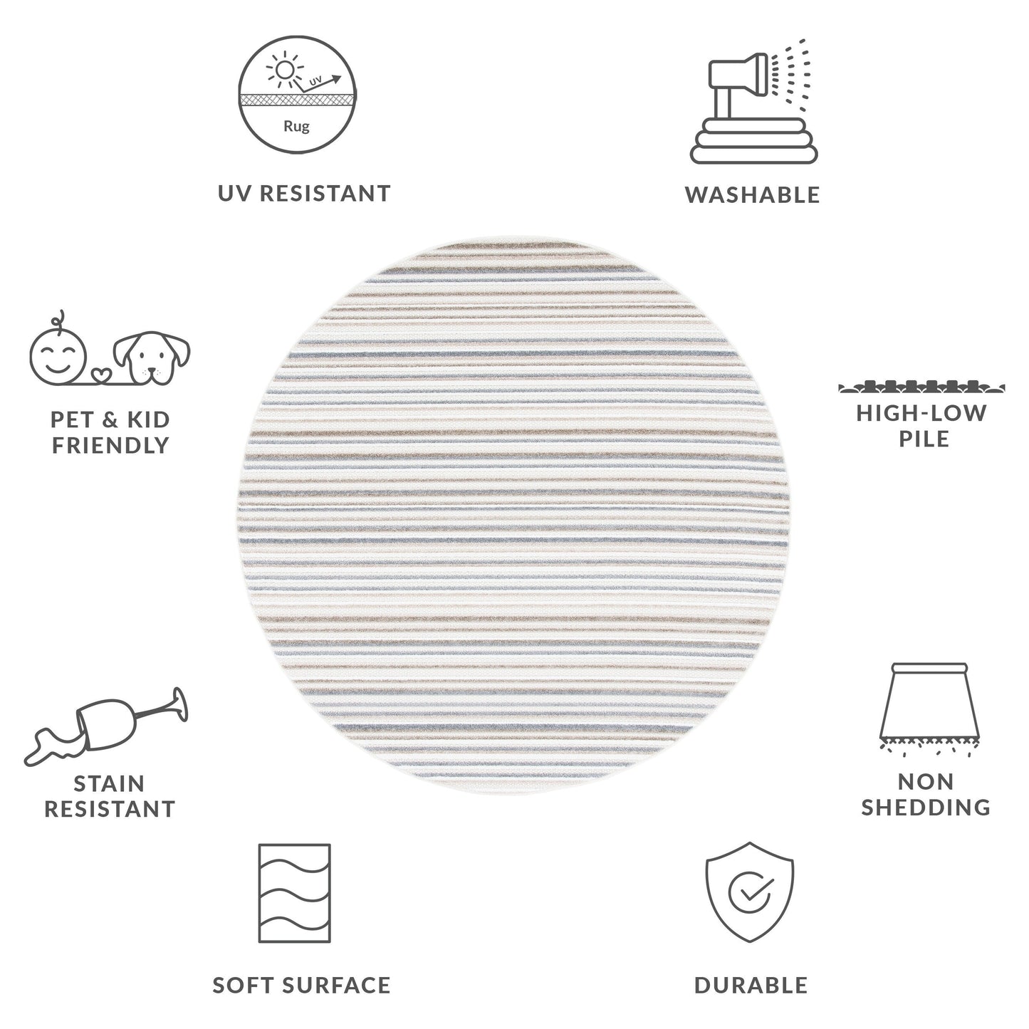 SAFAVIEH Cabana Gafia Indoor/ Outdoor Waterproof Patio Stripe Rug