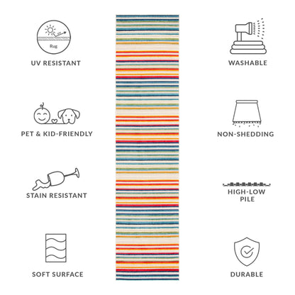 SAFAVIEH Cabana Gafia Indoor/ Outdoor Waterproof Patio Stripe Rug