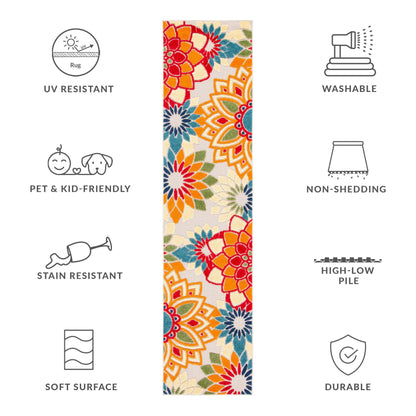 SAFAVIEH Cabana Ingke Indoor/ Outdoor Waterproof Patio Floral Rug