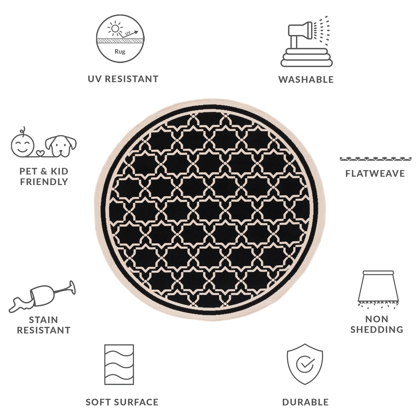 SAFAVIEH Courtyard Gulsin Indoor/ Outdoor Waterproof Patio Backyard Rug