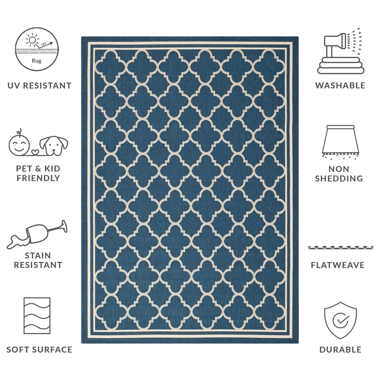 SAFAVIEH Courtyard Kristelle Indoor/ Outdoor Waterproof Patio Backyard Rug