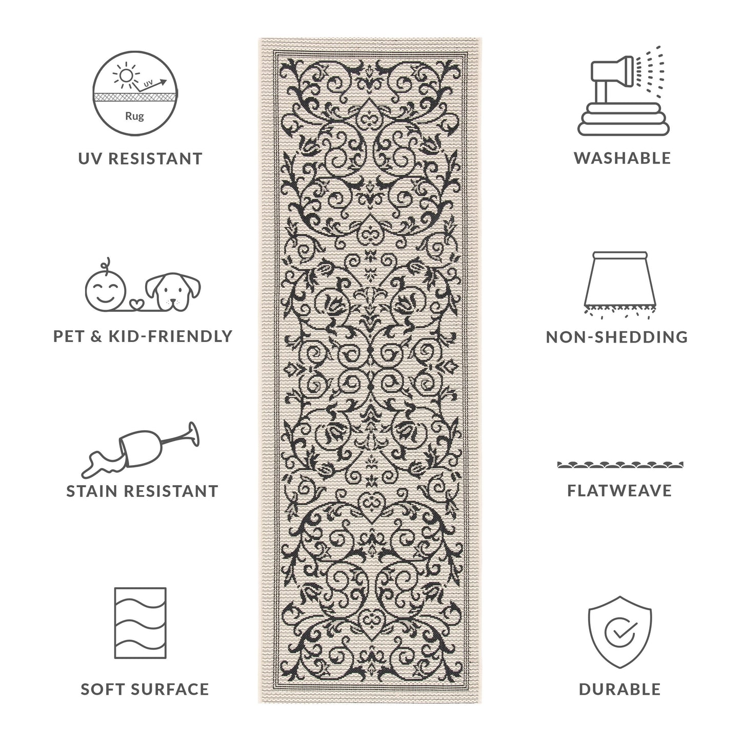 SAFAVIEH Courtyard Miljeta Indoor/ Outdoor Waterproof Patio Backyard Rug