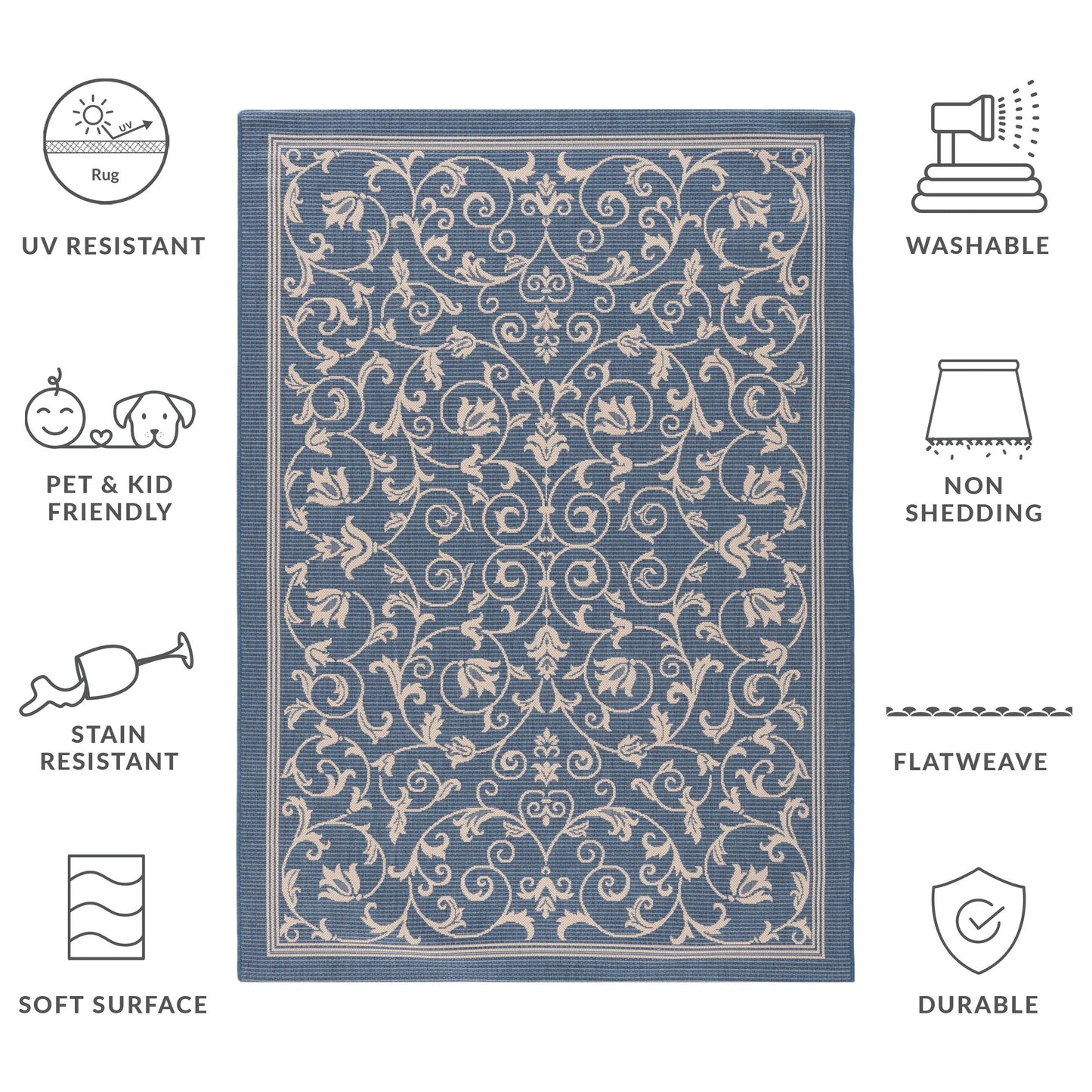 SAFAVIEH Courtyard Miljeta Indoor/ Outdoor Waterproof Patio Backyard Rug