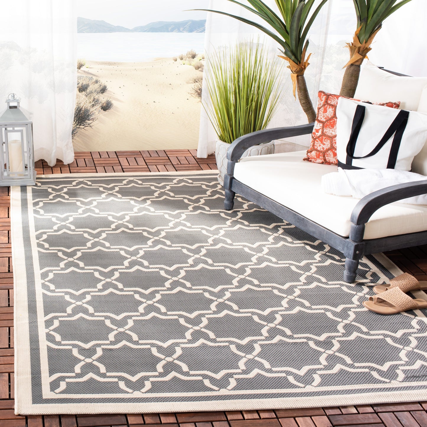 SAFAVIEH Courtyard Thomasina Indoor/ Outdoor Waterproof Patio Backyard Rug