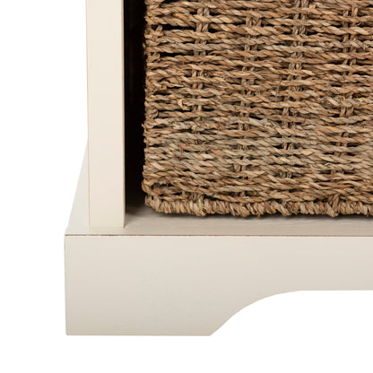 Banc de rangement SAFAVIEH Eola gris/blanc - 47 x 16,1 x 19,9 - 47Lx16Px20H