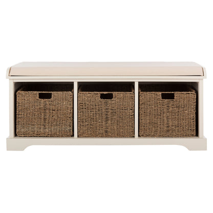 Banc de rangement SAFAVIEH Eola gris/blanc - 47 x 16,1 x 19,9 - 47Lx16Px20H