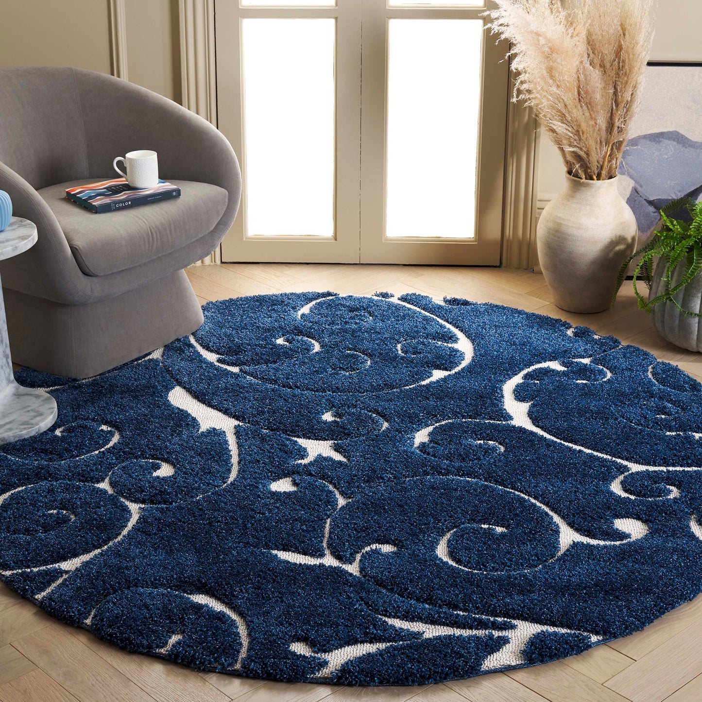 SAFAVIEH Florida Ryung Shag Scroll 1.2-inch Thick Textured Rug