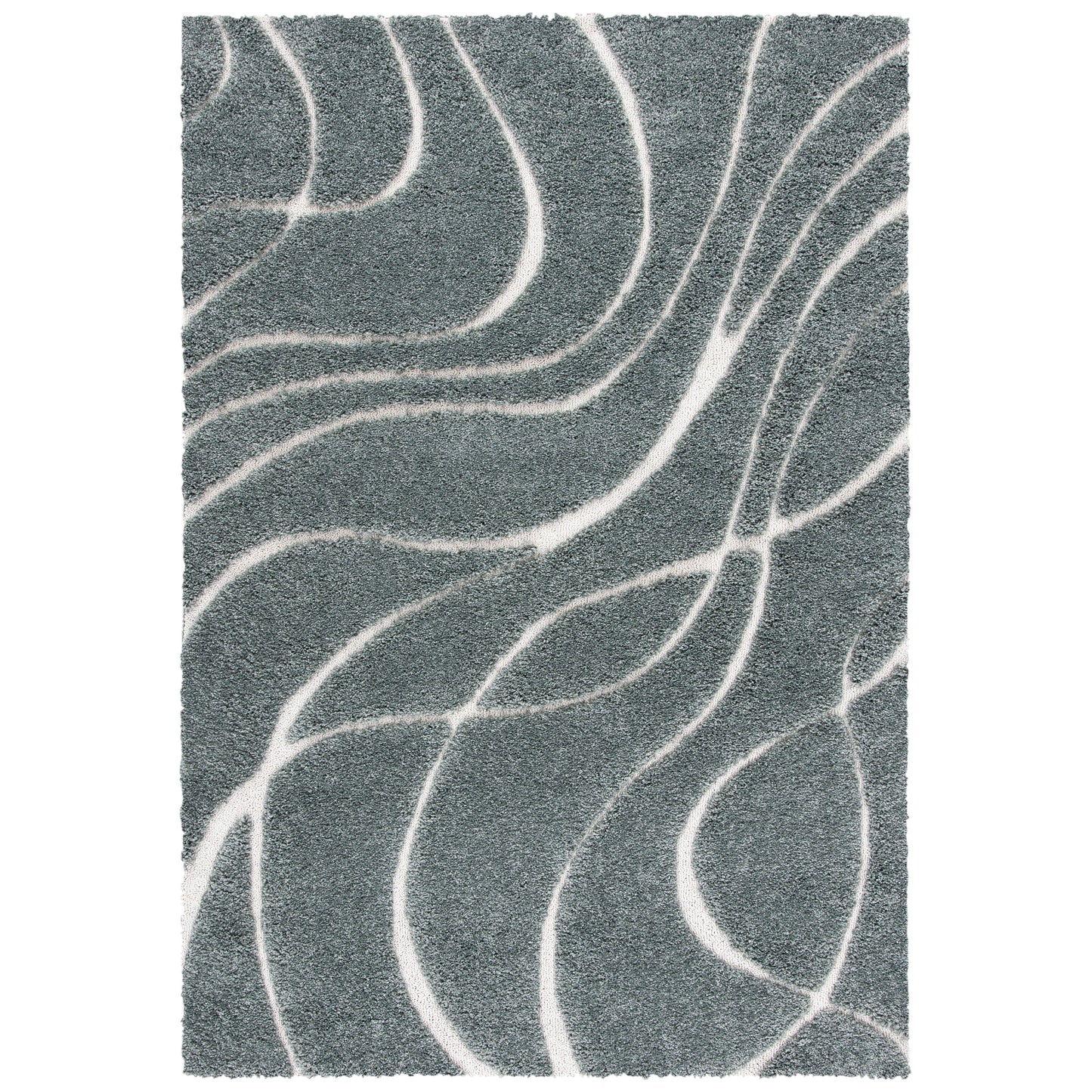 SAFAVIEH Florida Shag Staka Abstract Waves 1.2-inch Area Rug