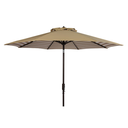 Parasol de jardin à manivelle SAFAVIEH Hadire Inside Out à rayures, 9 pieds