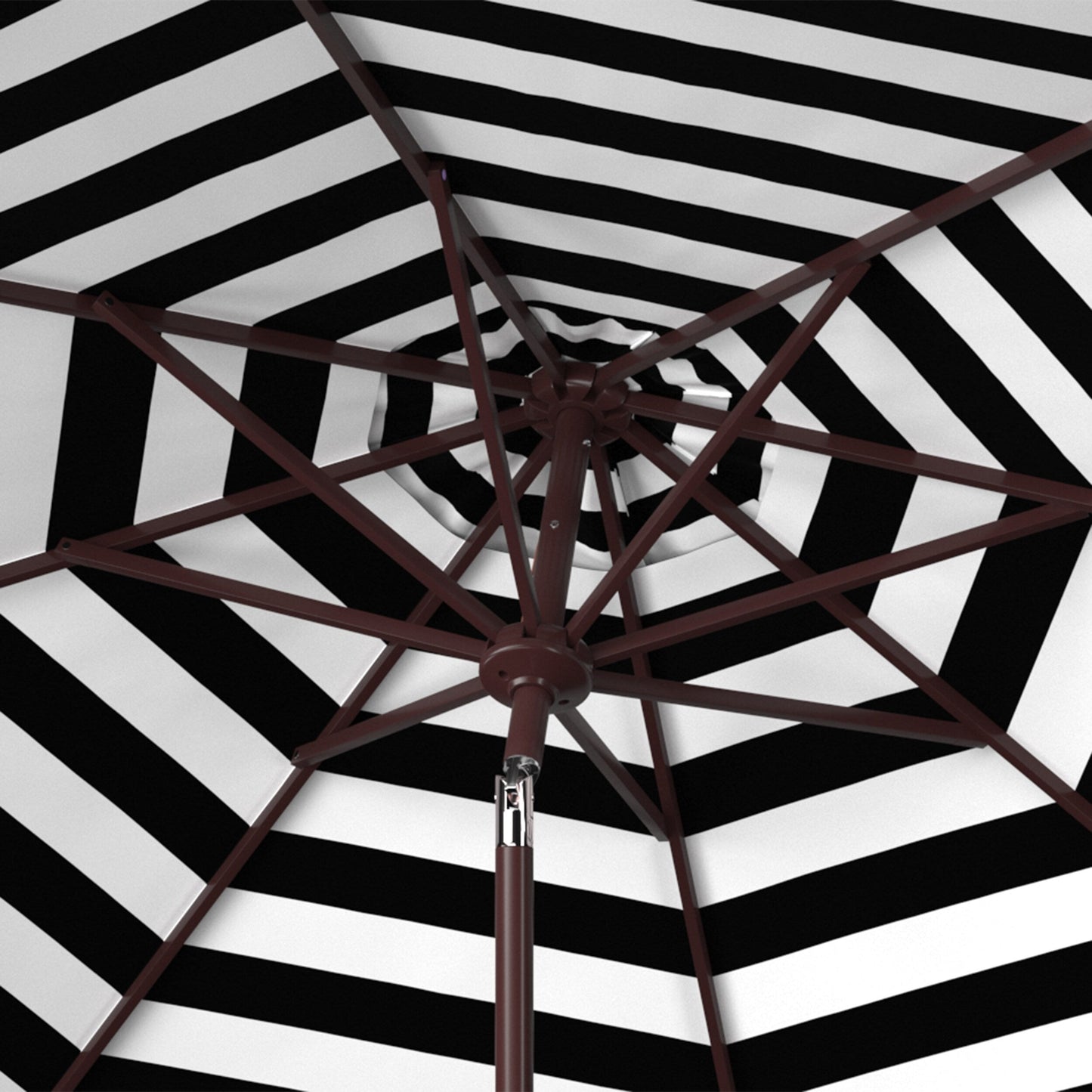 Parasol de jardin à manivelle SAFAVIEH Hadire Inside Out à rayures, 9 pieds