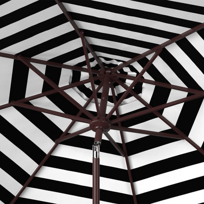 Parasol de jardin à manivelle SAFAVIEH Hadire Inside Out à rayures, 9 pieds