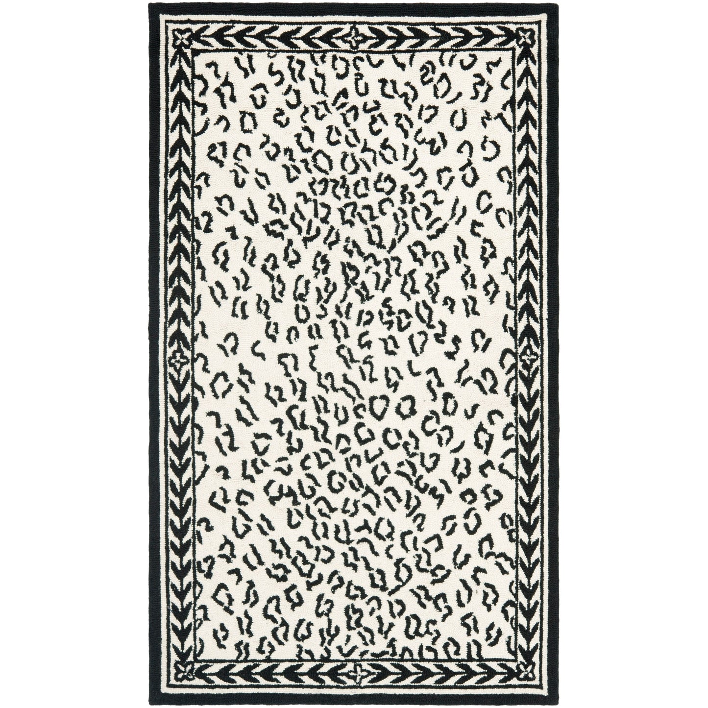 SAFAVIEH Handmade Chelsea Solar Garden Leopard French Country Wool Rug