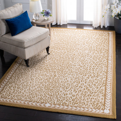 SAFAVIEH Handmade Chelsea Solar Garden Leopard French Country Wool Rug