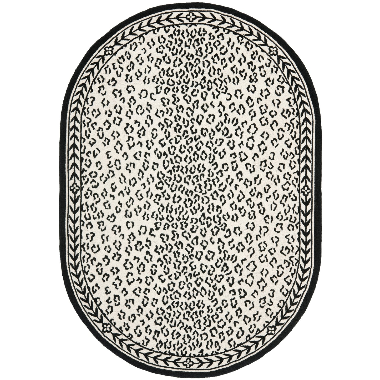 SAFAVIEH Handmade Chelsea Solar Garden Leopard French Country Wool Rug