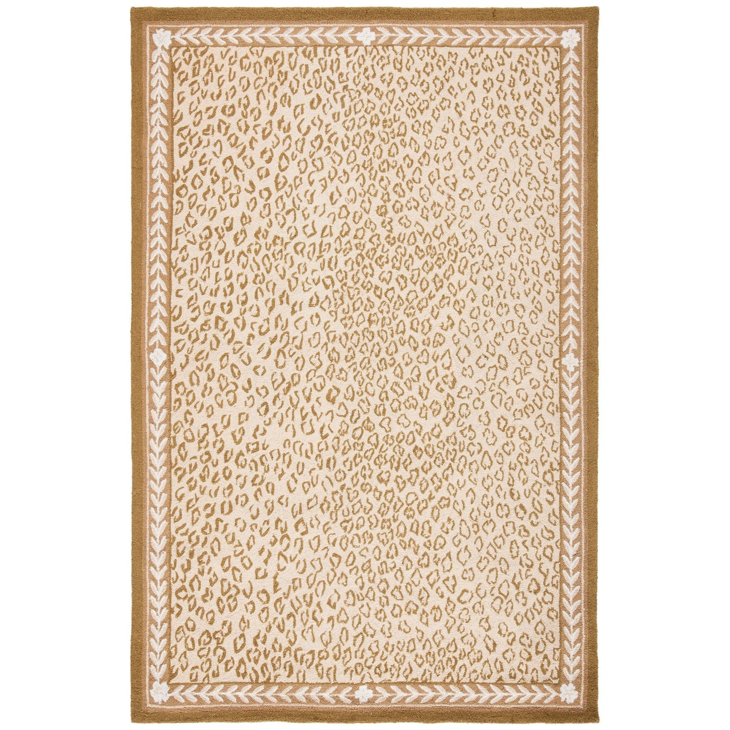 SAFAVIEH Handmade Chelsea Solar Garden Leopard French Country Wool Rug