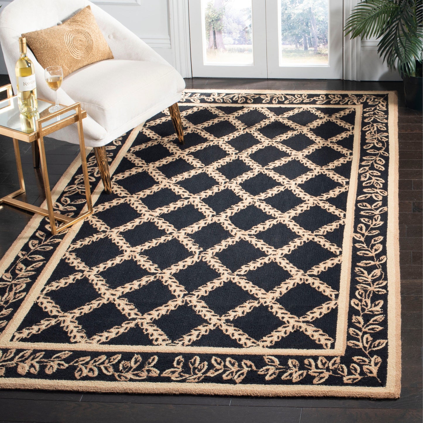 SAFAVIEH Handmade Chelsea Sunstripe Trellis French Country Wool Rug