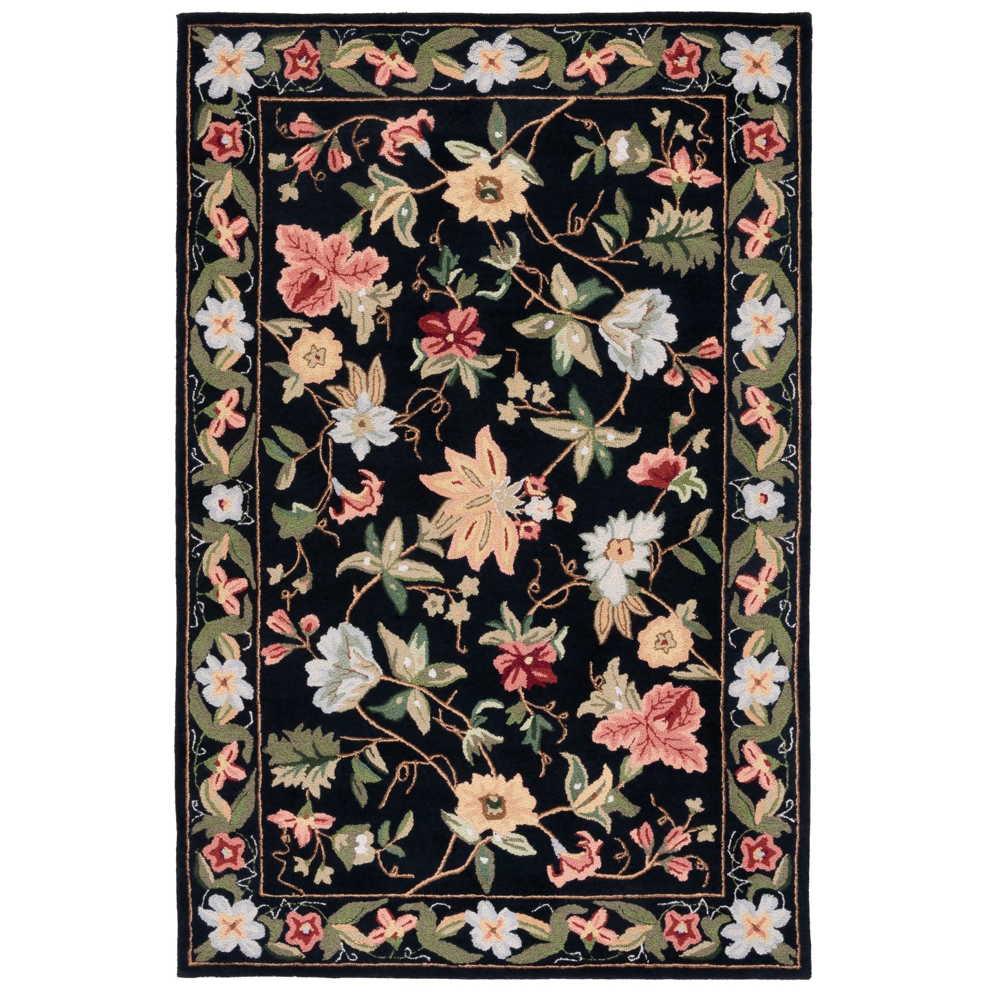 SAFAVIEH Handmade Chelsea Yauhenia French Country Floral Wool Rug