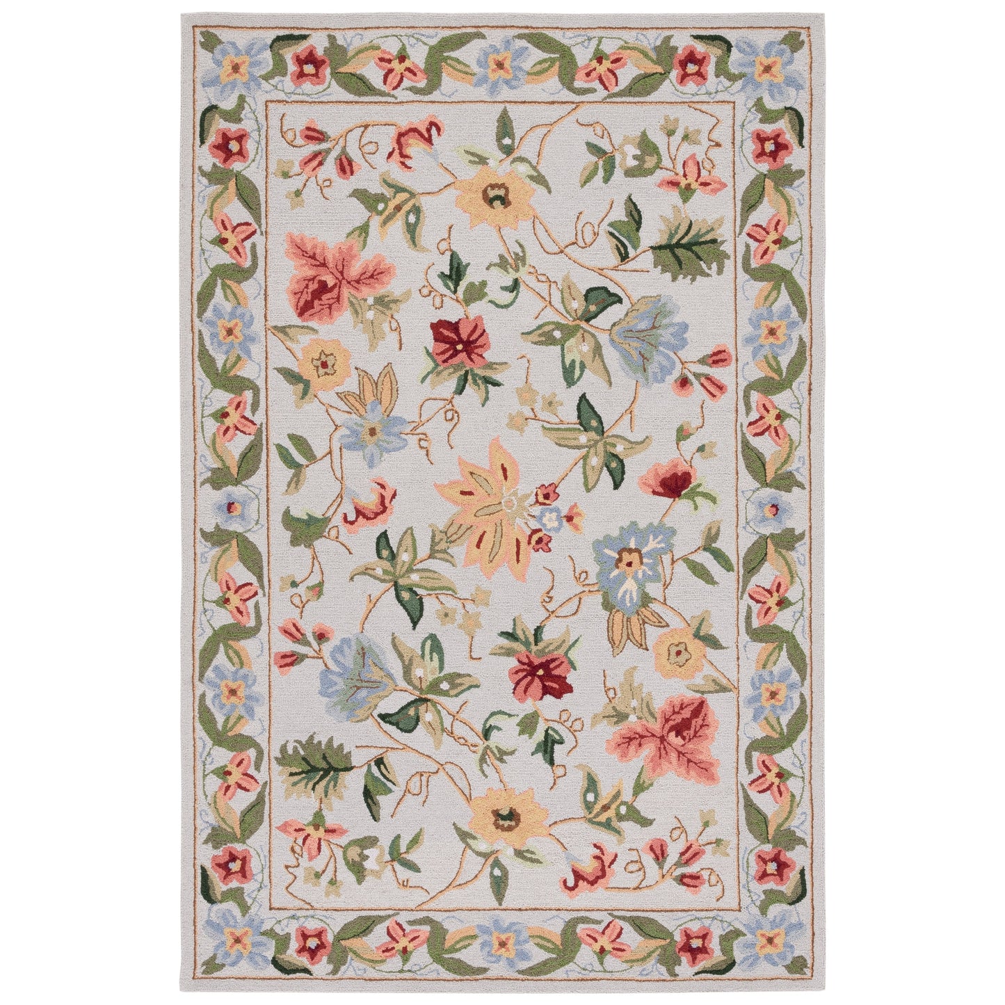 SAFAVIEH Handmade Chelsea Yauhenia French Country Floral Wool Rug