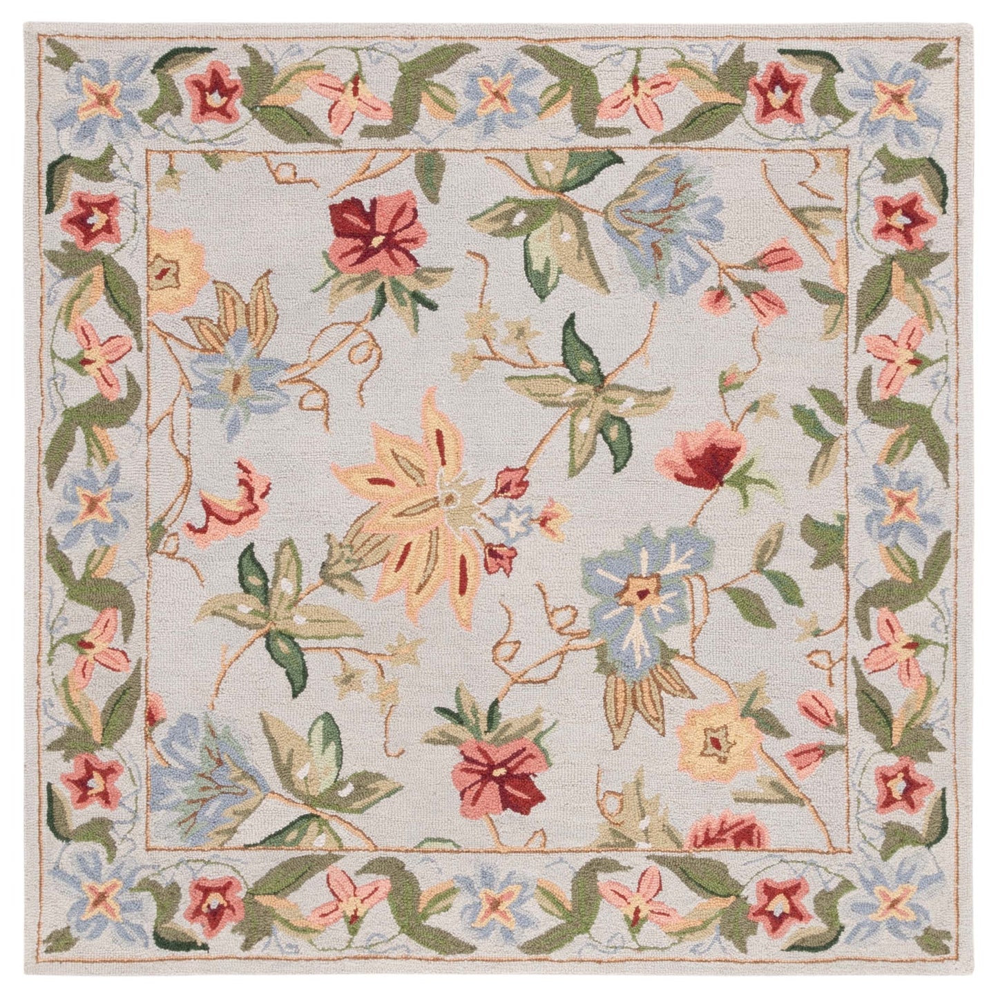 SAFAVIEH Handmade Chelsea Yauhenia French Country Floral Wool Rug