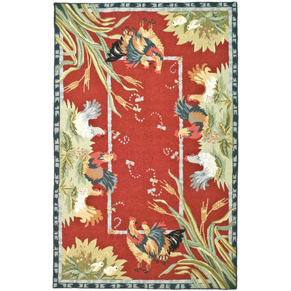 SAFAVIEH Handmade Chelsea Yauheniya French Country Rooster Wool Rug