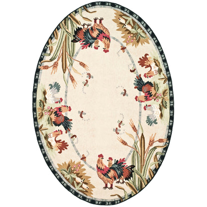 SAFAVIEH Handmade Chelsea Yauheniya French Country Rooster Wool Rug