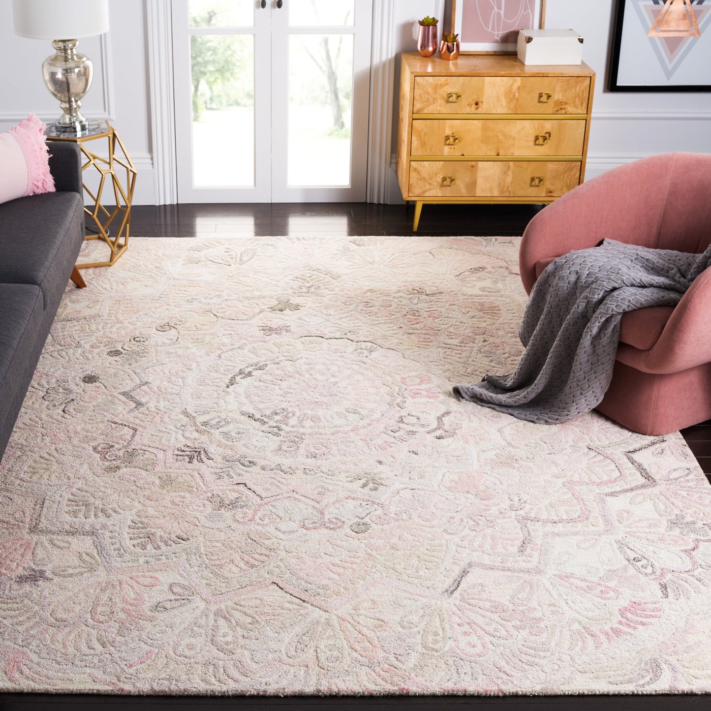 SAFAVIEH Handmade Marquee Carlijn Modern Medallion Wool Rug