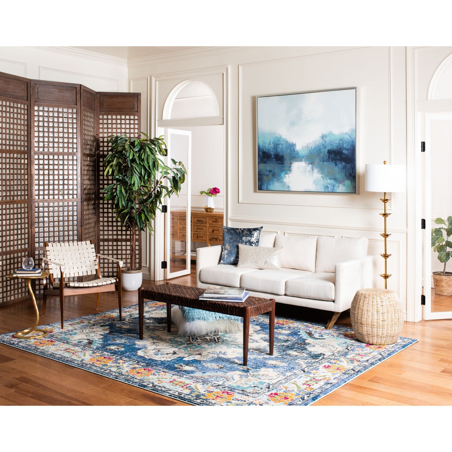 SAFAVIEH Monaco Oceane Boho Medallion Distressed Area Rug