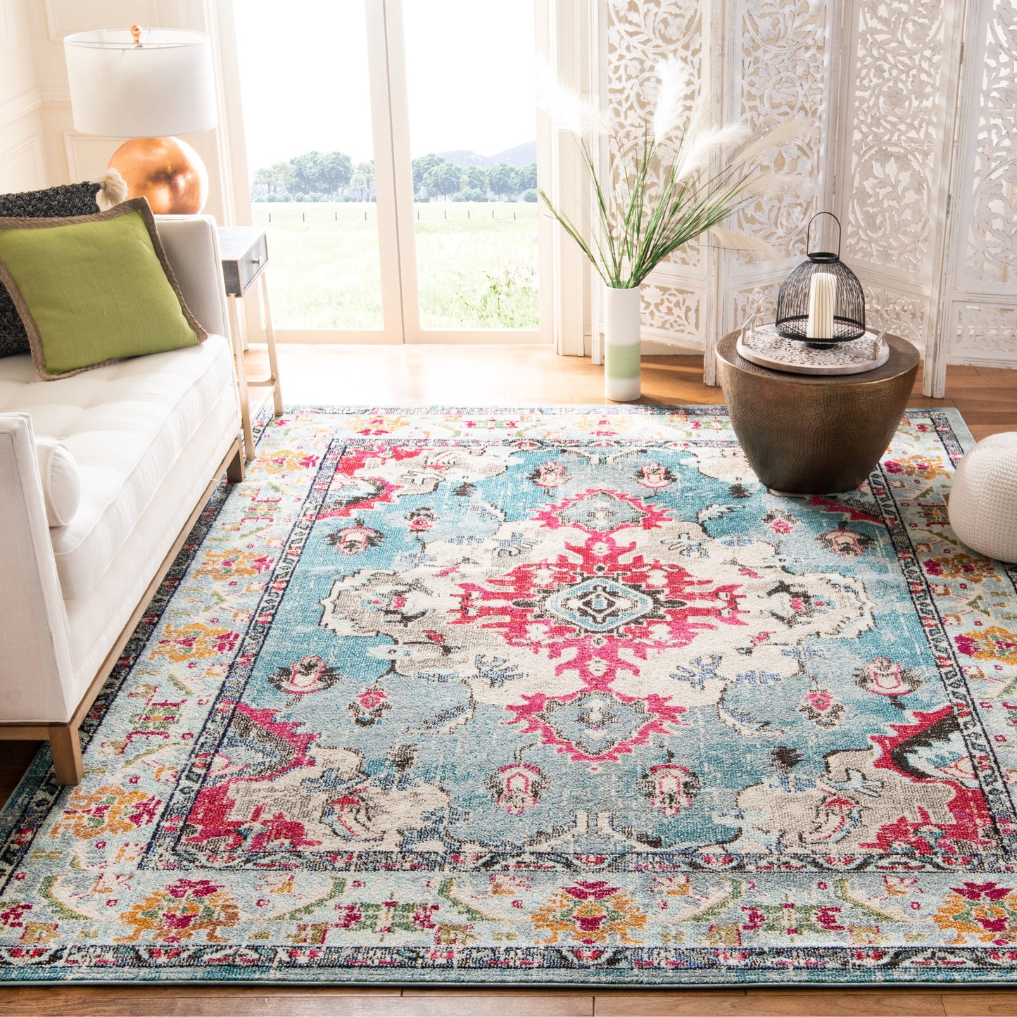 SAFAVIEH Monaco Oceane Boho Medallion Distressed Area Rug