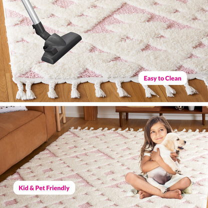 SAFAVIEH Moroccan Tassel Shag Delores 2-inch Thick Rug