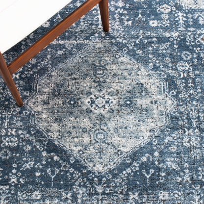 SAFAVIEH Oregon Hildegarde Traditional Oriental Navy/Ivory Rug