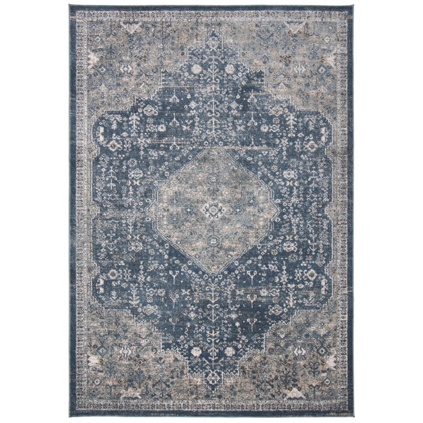 SAFAVIEH Oregon Hildegarde Traditional Oriental Navy/Ivory Rug