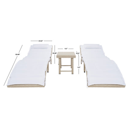 Ensemble de chaises longues de jardin Blaguna 3 pièces de SAFAVIEH - 83L x 20P x 24H
