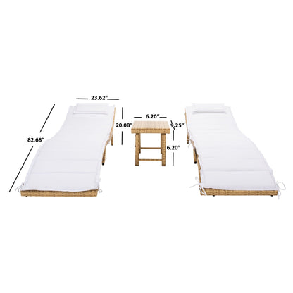 Ensemble de chaises longues de jardin Blaguna 3 pièces de SAFAVIEH - 83L x 20P x 24H