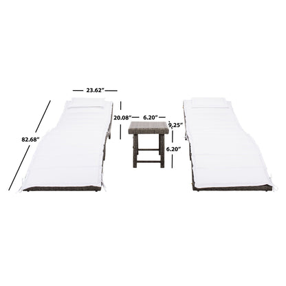 Ensemble de chaises longues de jardin Blaguna 3 pièces de SAFAVIEH - 83L x 20P x 24H
