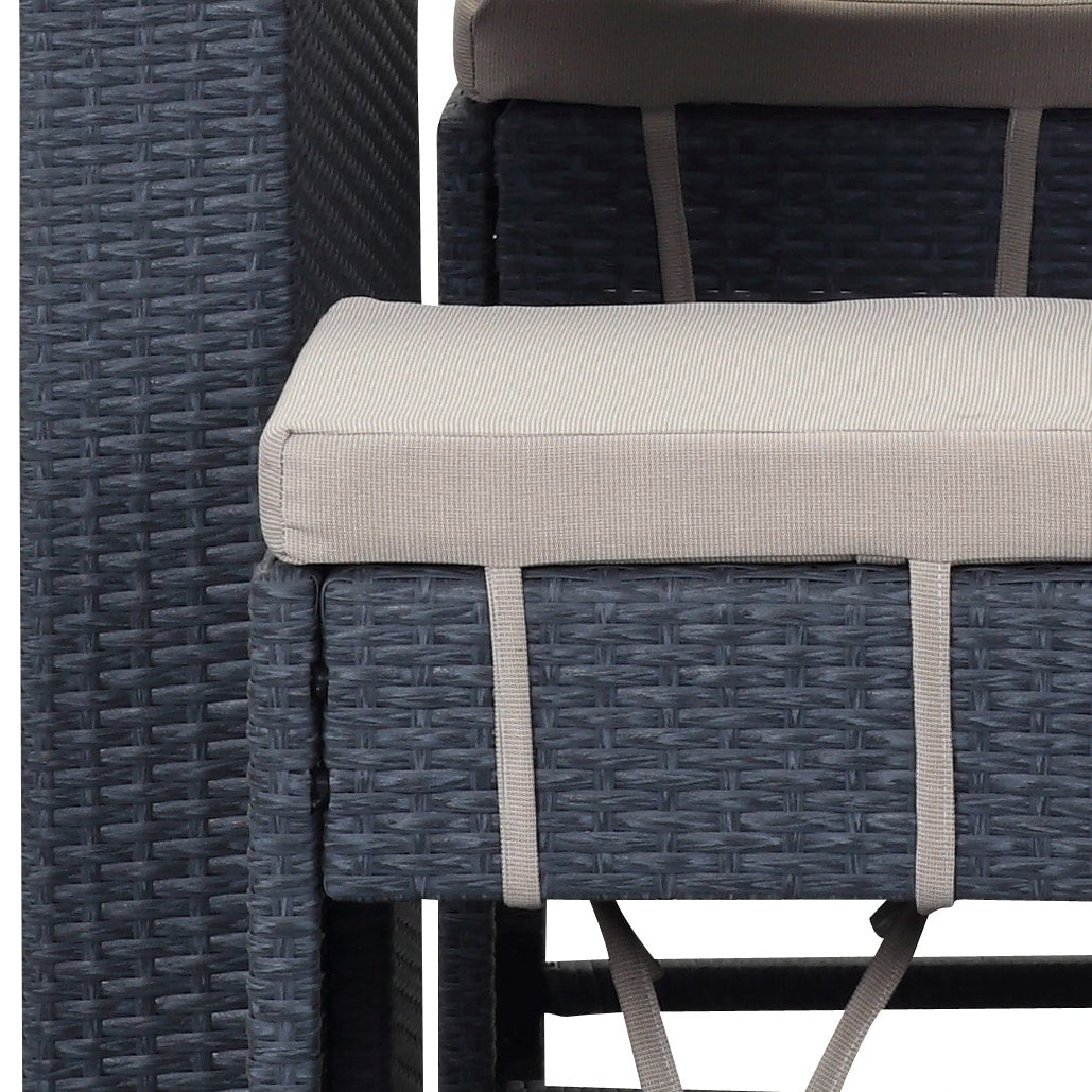 Ensemble de bar d'extérieur Euda de SAFAVIEH (7 pièces) - 73,7Wx149,8Dx106,7H (cm)