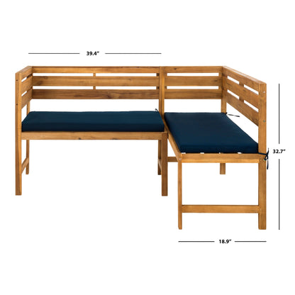 Ensemble de salon d'extérieur d'angle pour balcon Kenna 3 pièces de SAFAVIEH - 39L x 19P x 33H (mesures en pouces)