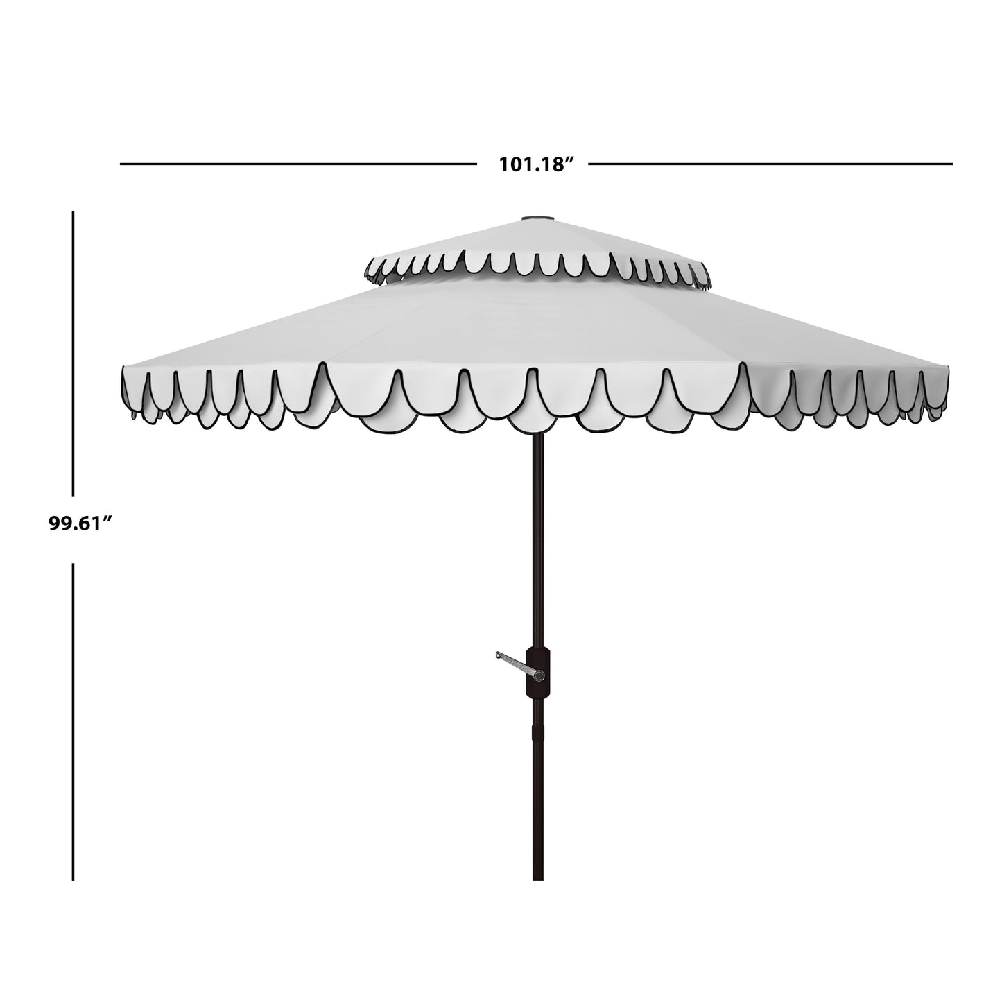 Parasol de jardin SAFAVIEH Kjerstin Valance 9 pieds à double toit