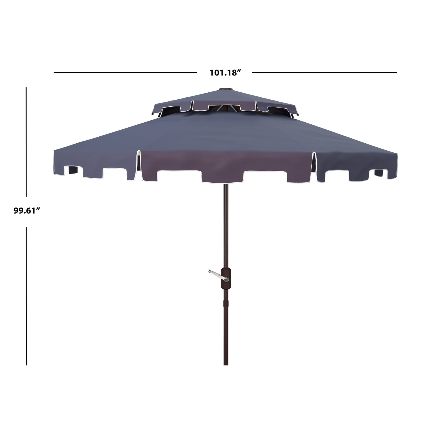 Parasol de jardin SAFAVIEH Livia 9 pieds à double toit, pied non inclus.